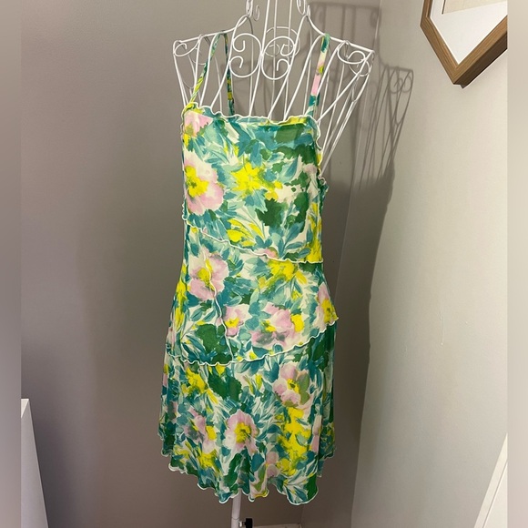 Wild Fable Floral Mini Dress - Green and Yellow - Picture 1 of 3